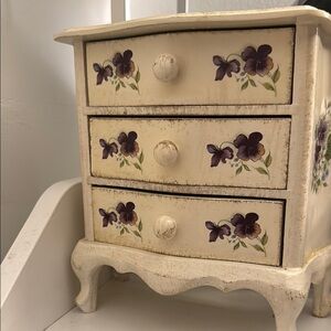 Purple Butterfly Cream Decor Accent